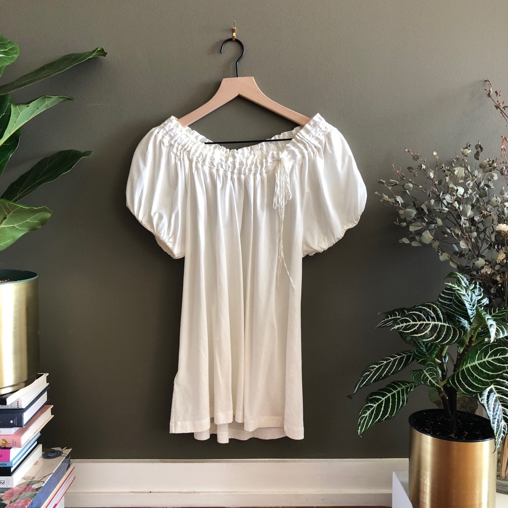 BCBGMaxAzria White Off the Shoulder Blouse